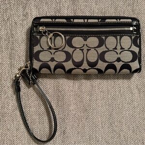 Coach Signature Black and Gray Wallet